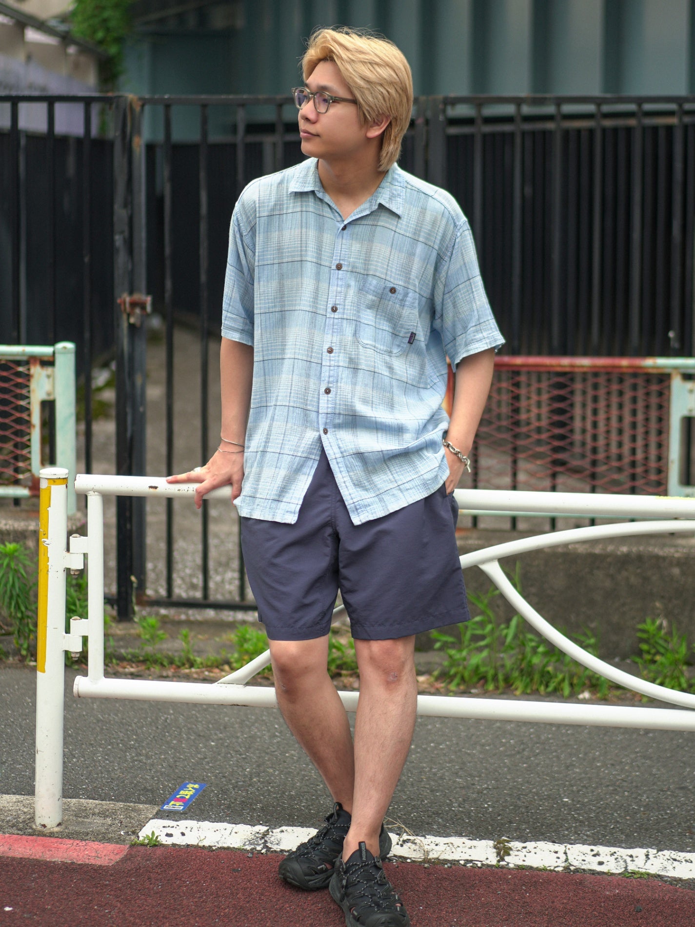 DAN×エンカウント Side Role Shorts - Long ネイビー