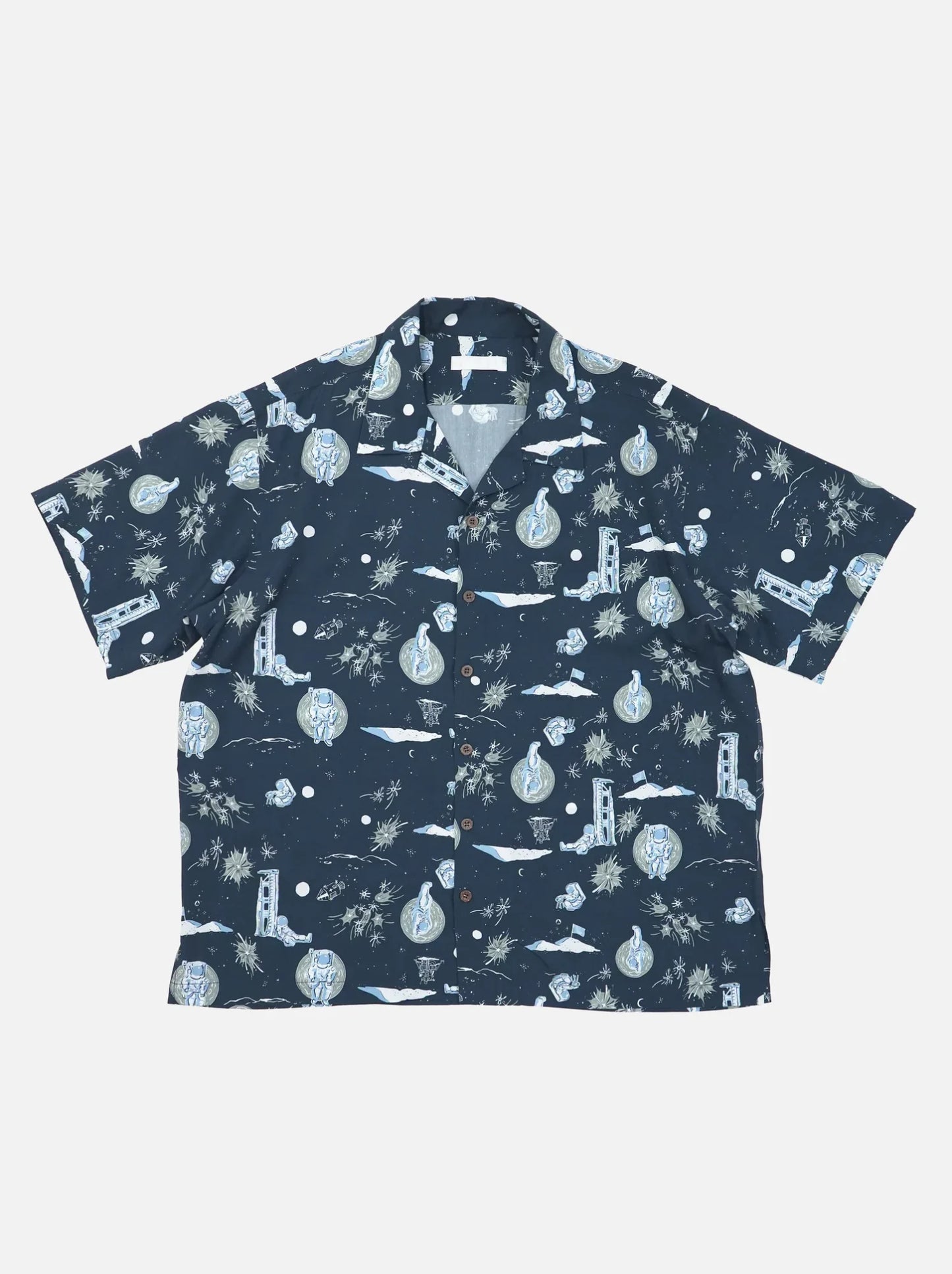 Space Aloha Shirt -NAVY