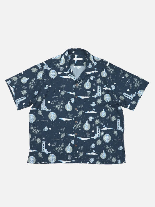 Space Aloha Shirt -NAVY