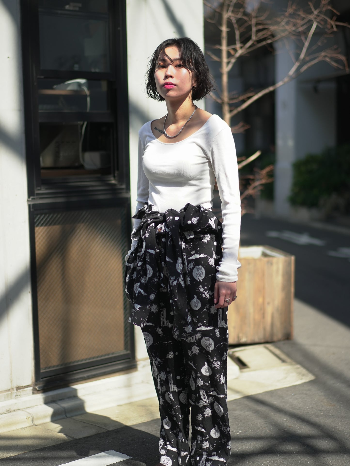 Space Aloha Jumpsuit‐BLACK