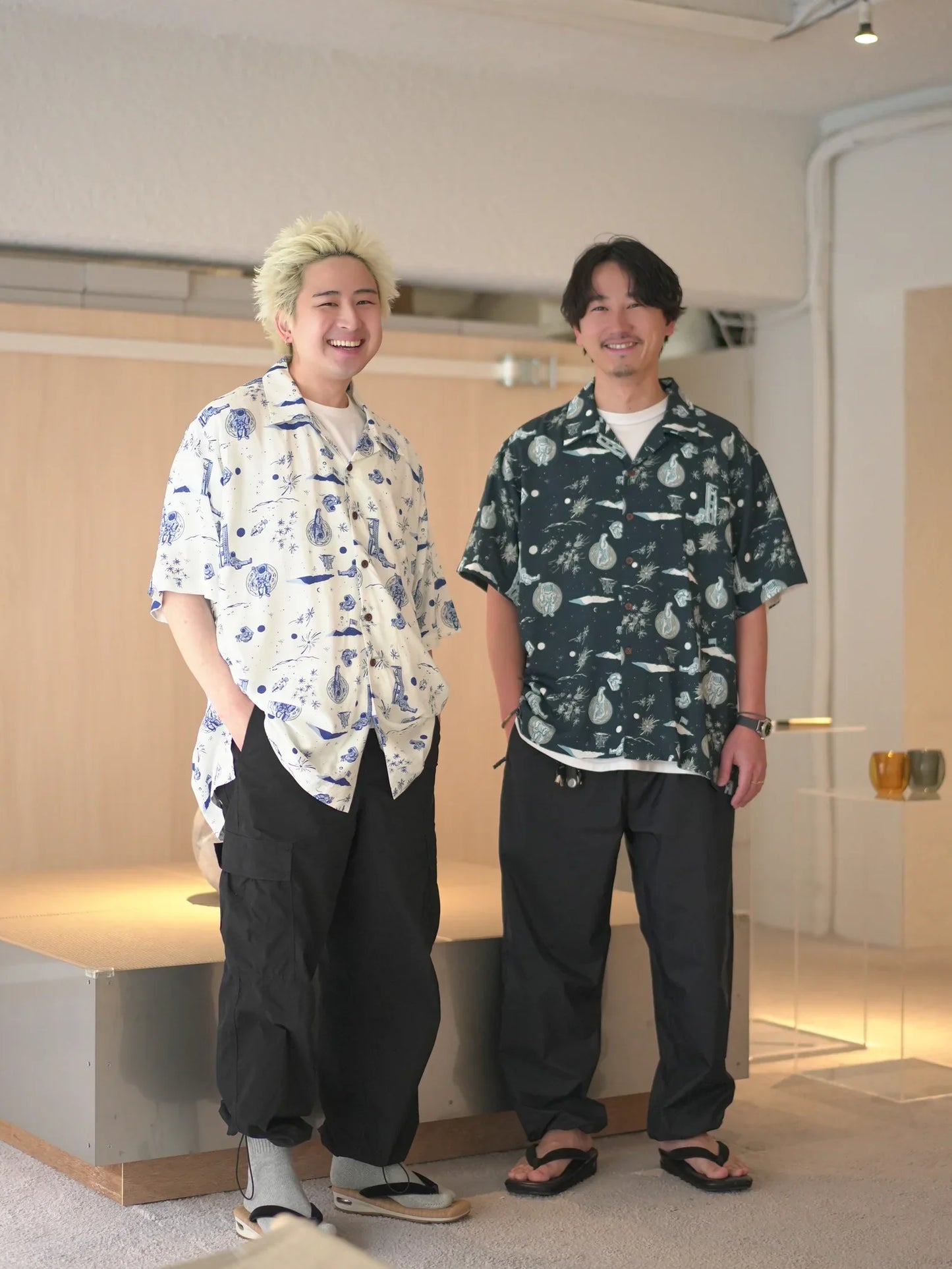 Space Aloha Shirt -NAVY